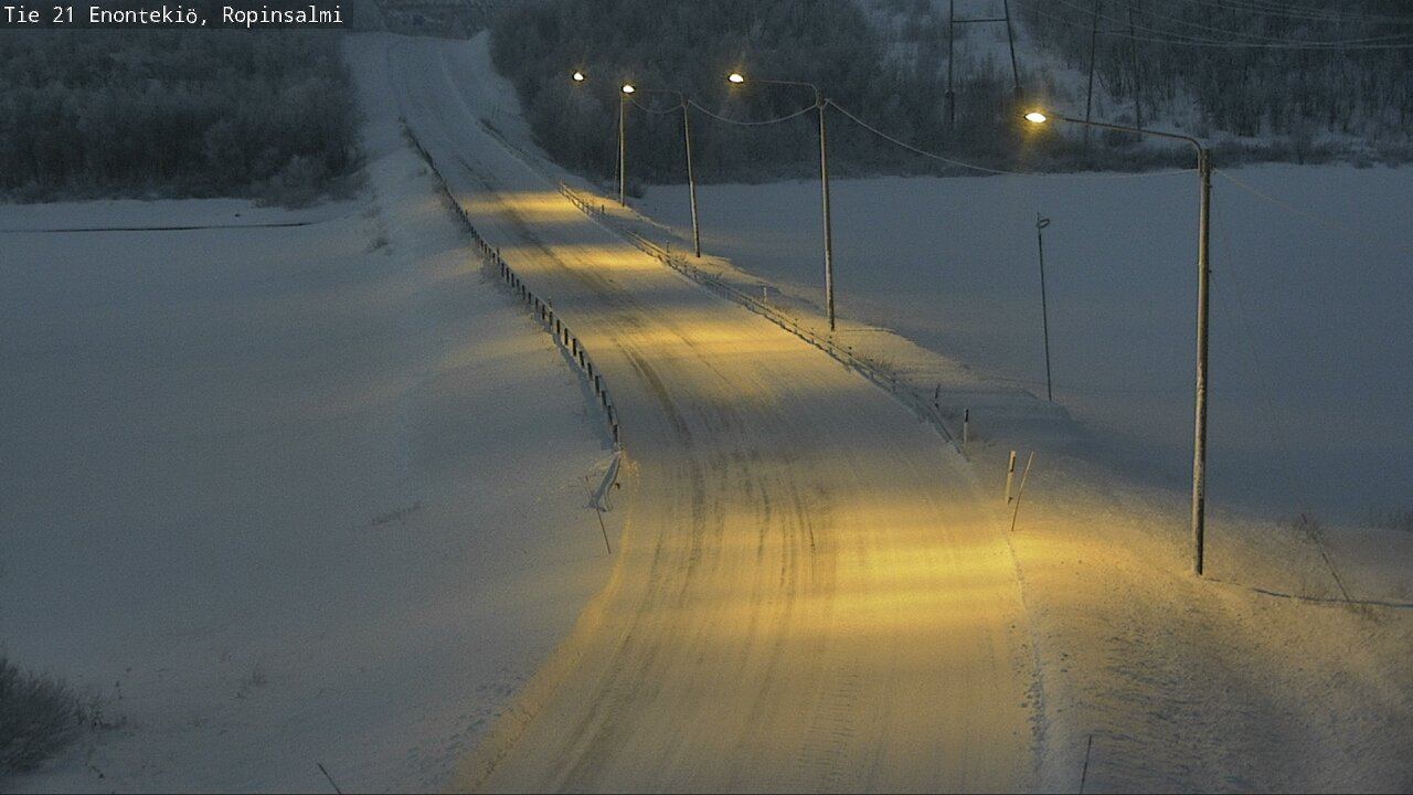 Weather Camera Image Road 21 Enontekiö, Ropinsalmi, Enontekiö, Lappi
