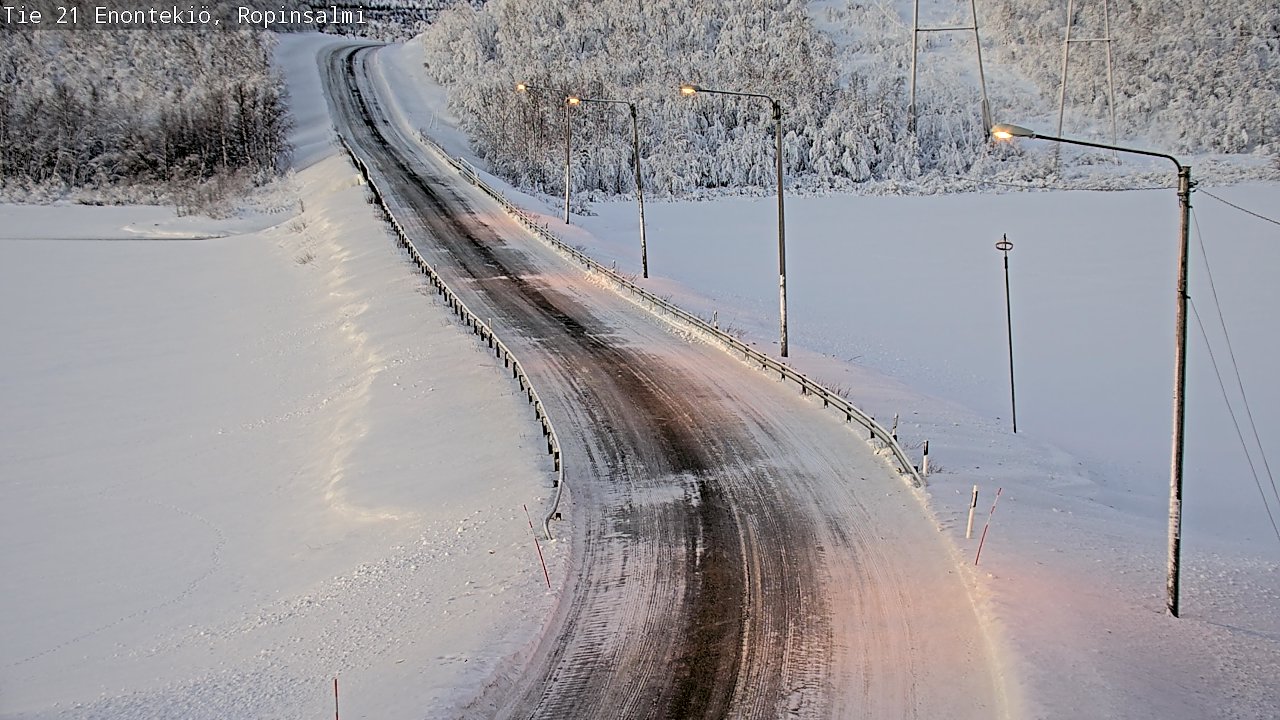 Weather Camera Image Road 21 Enontekiö, Ropinsalmi, Enontekiö, Lappi
