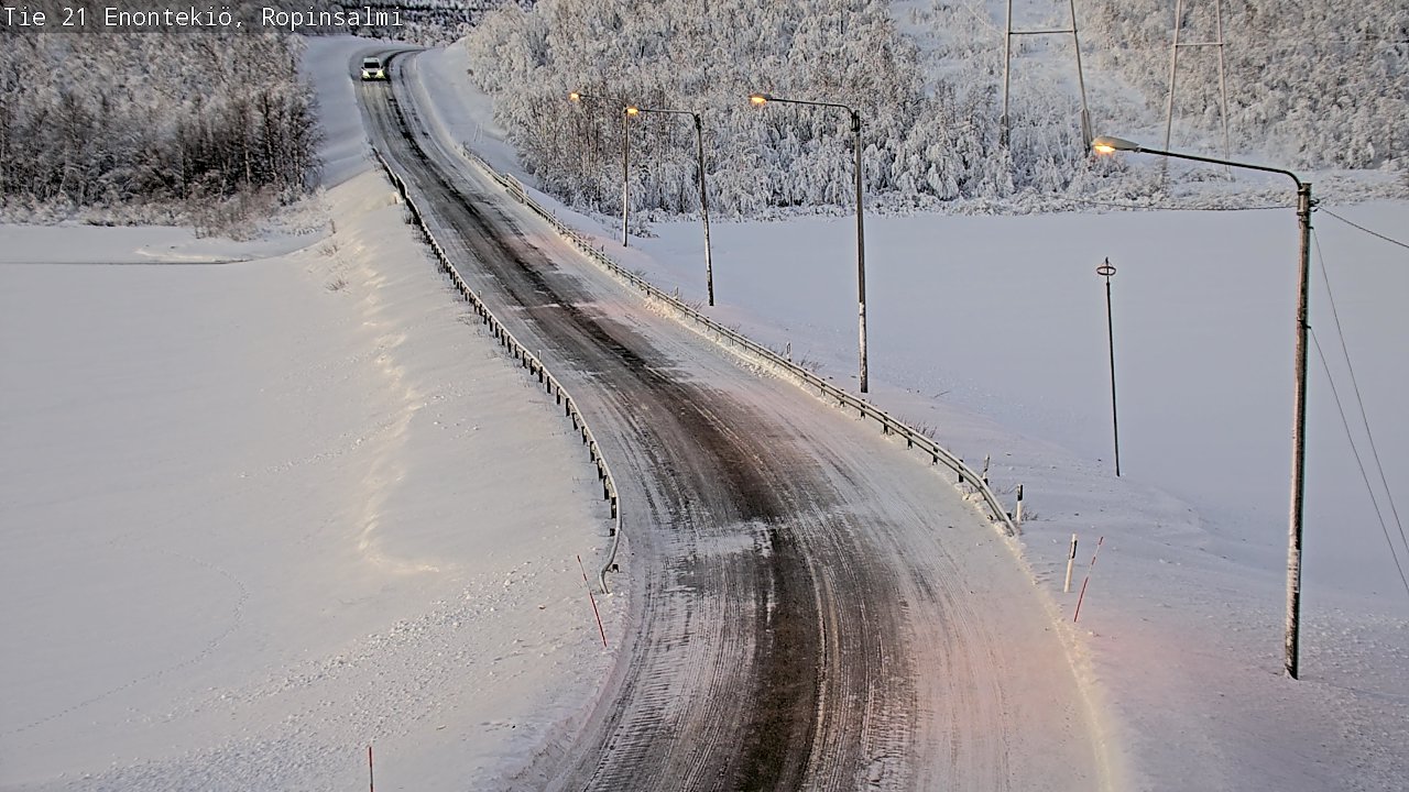 Weather Camera Image Road 21 Enontekiö, Ropinsalmi, Enontekiö, Lappi