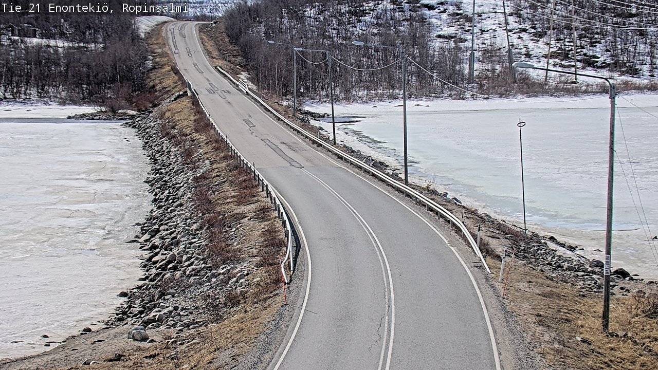 Weather Camera Image Väg 21 Enontekiö, Ropinsalmi, Enontekiö, Lappi