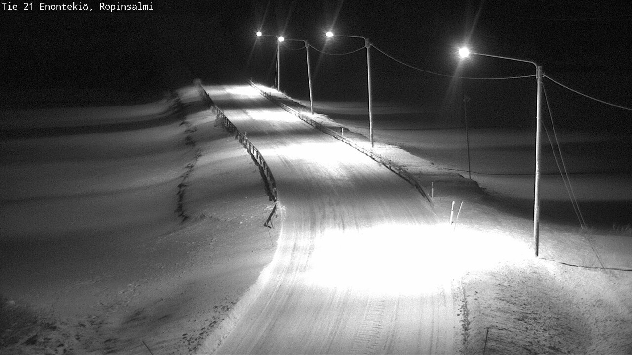 Weather Camera Image Road 21 Enontekiö, Ropinsalmi, Enontekiö, Lappi
