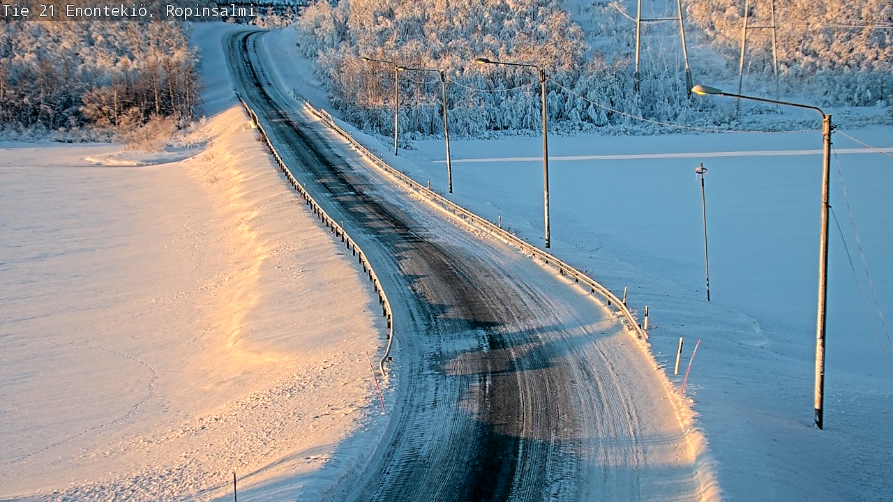 Weather Camera Image Road 21 Enontekiö, Ropinsalmi, Enontekiö, Lappi