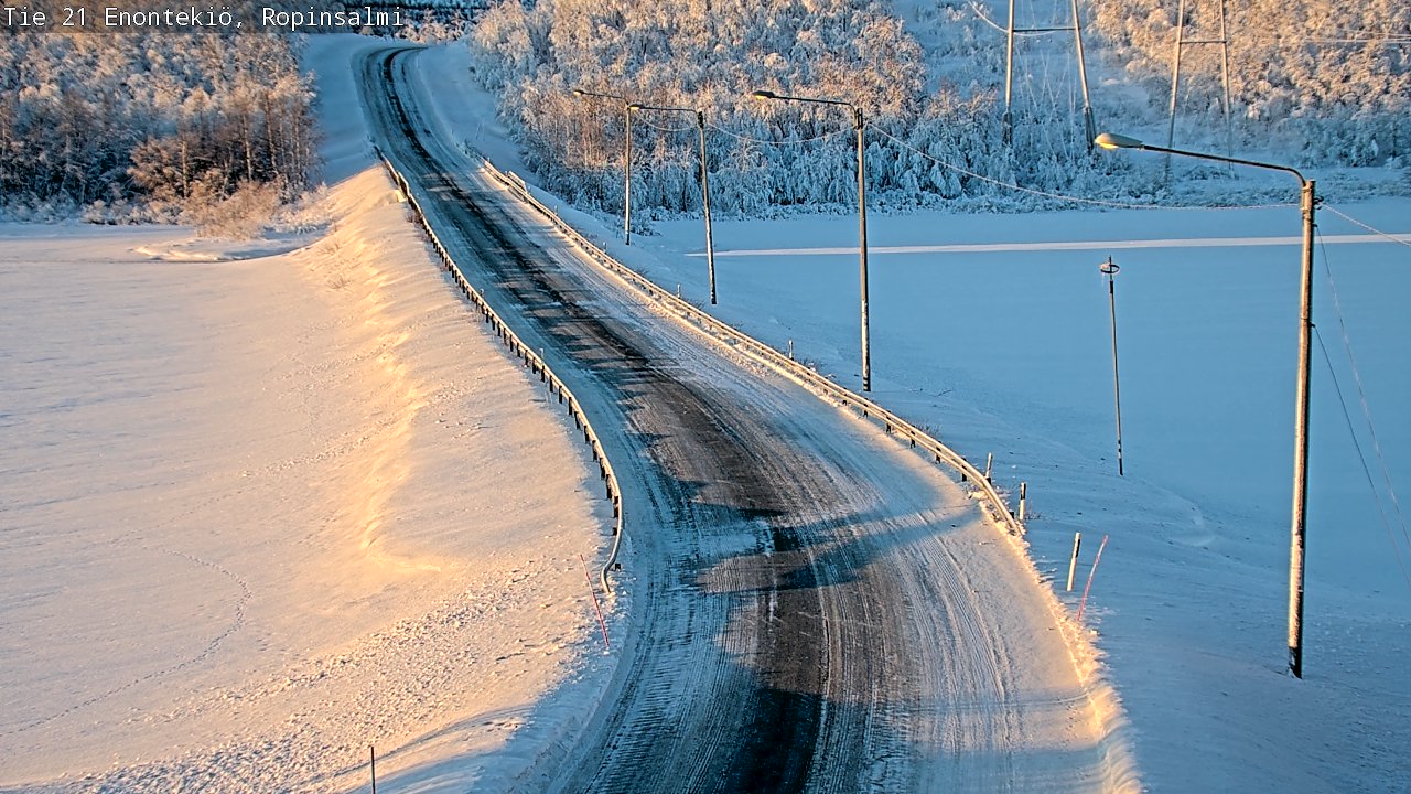 Weather Camera Image Road 21 Enontekiö, Ropinsalmi, Enontekiö, Lappi