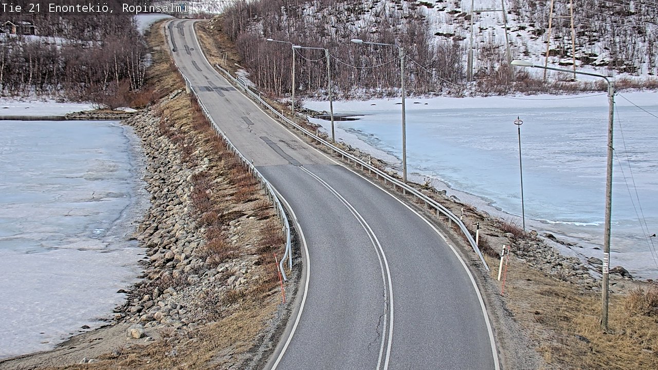 Weather Camera Image Väg 21 Enontekiö, Ropinsalmi, Enontekiö, Lappi