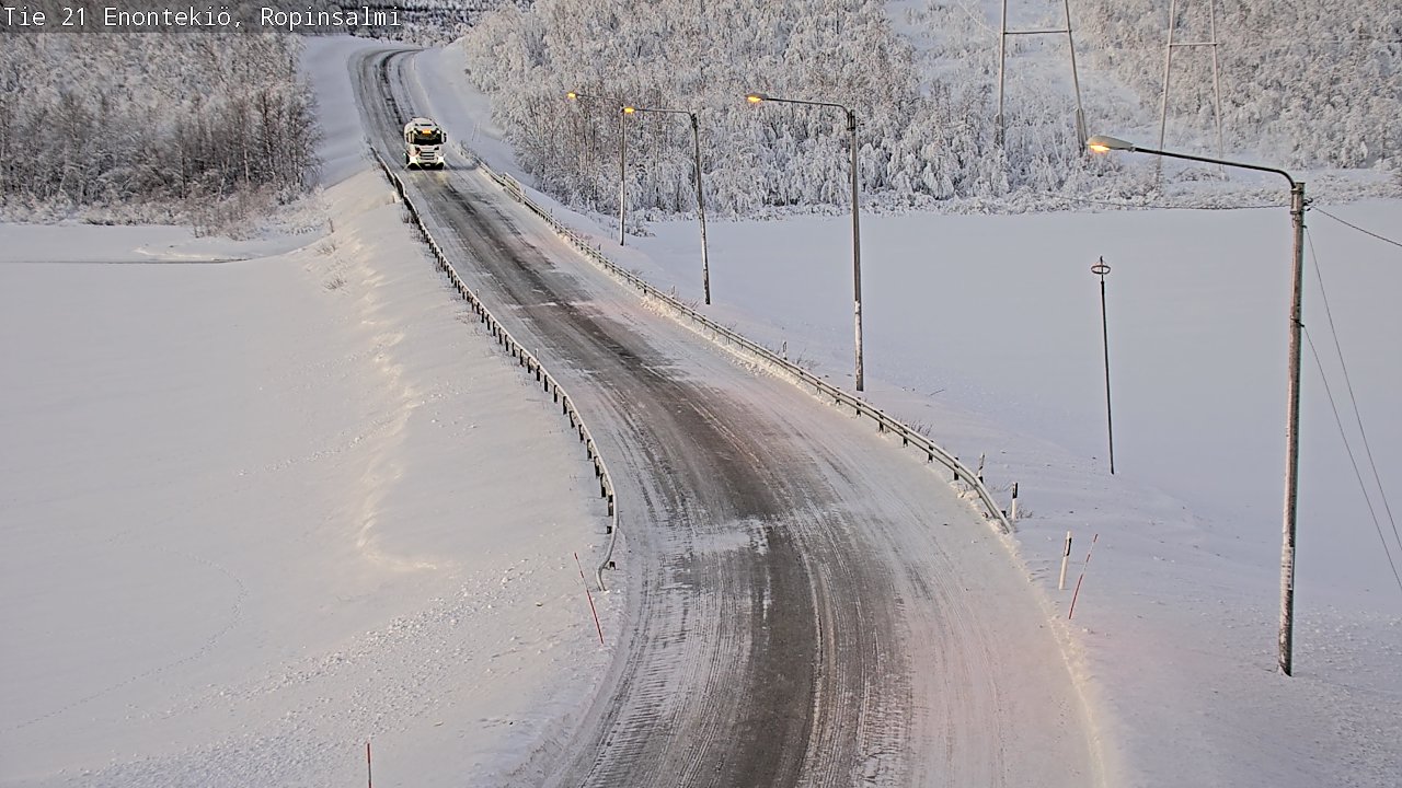 Weather Camera Image Road 21 Enontekiö, Ropinsalmi, Enontekiö, Lappi