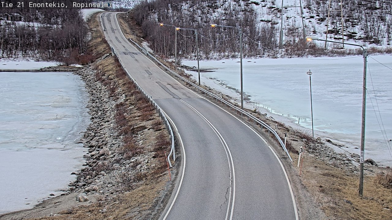 Weather Camera Image Väg 21 Enontekiö, Ropinsalmi, Enontekiö, Lappi