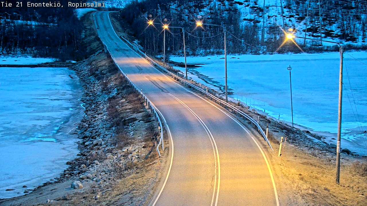 Weather Camera Image Road 21 Enontekiö, Ropinsalmi, Enontekiö, Lappi