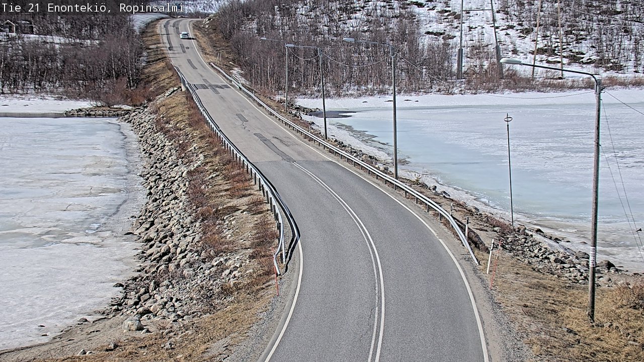Weather Camera Image Väg 21 Enontekiö, Ropinsalmi, Enontekiö, Lappi
