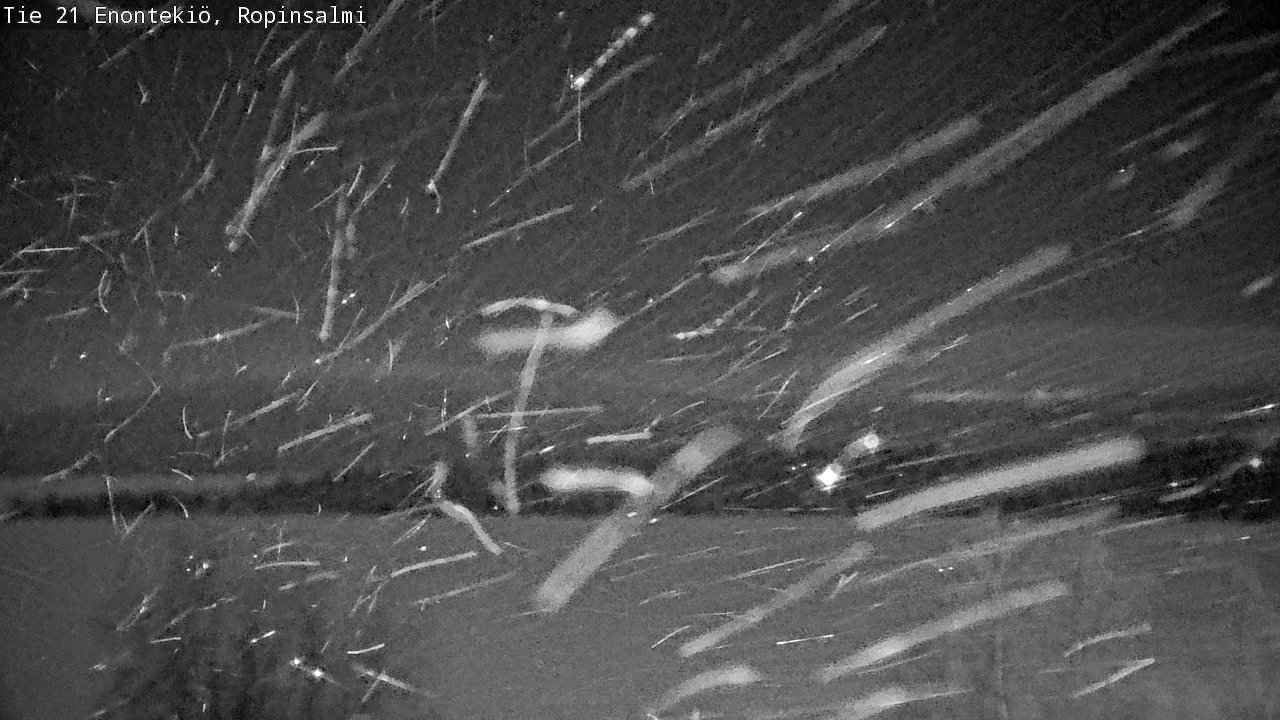 Weather Camera Image Road 21 Enontekiö, Ropinsalmi, Enontekiö, Lappi