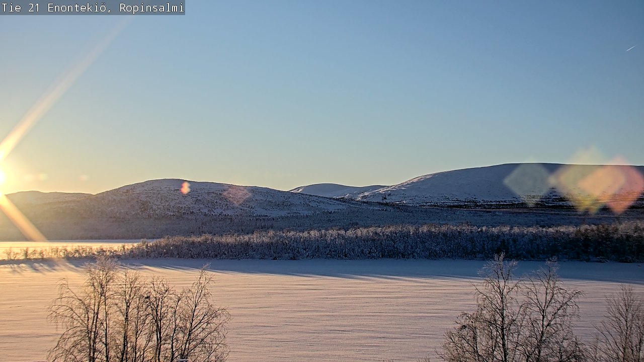 Weather Camera Image Road 21 Enontekiö, Ropinsalmi, Enontekiö, Lappi