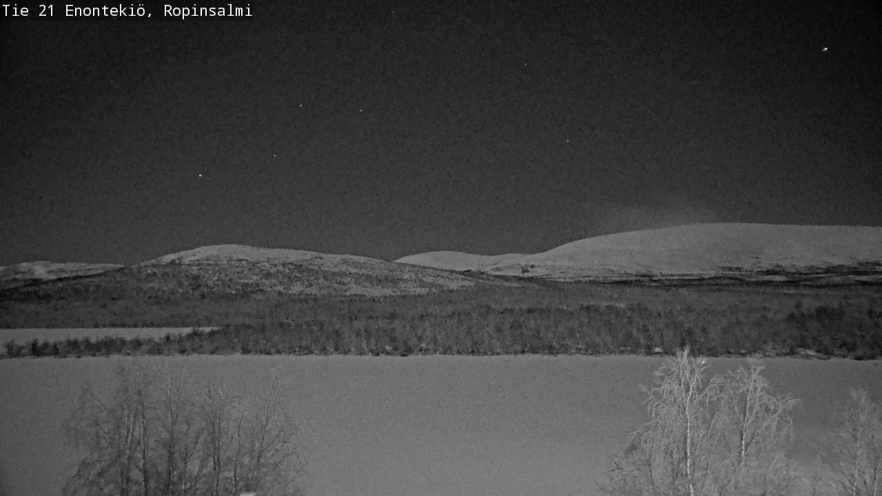 Weather Camera Image Road 21 Enontekiö, Ropinsalmi, Enontekiö, Lappi
