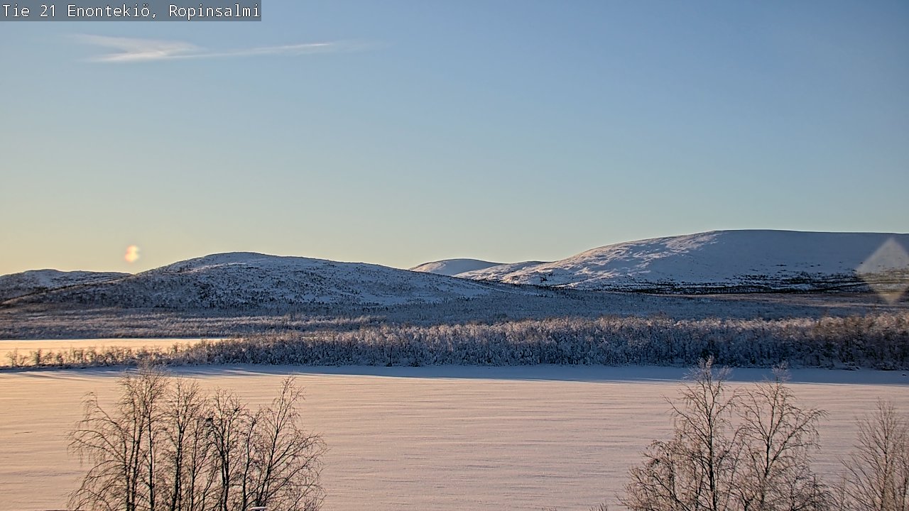 Weather Camera Image Road 21 Enontekiö, Ropinsalmi, Enontekiö, Lappi