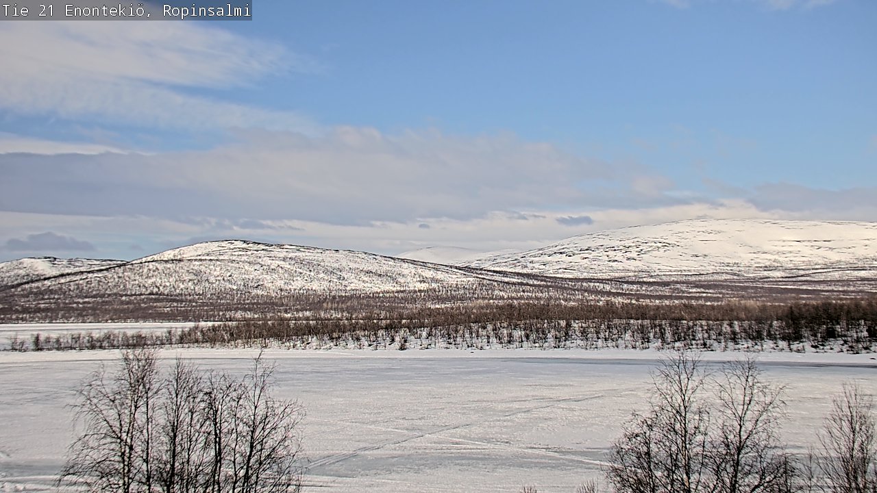 Weather Camera Image Road 21 Enontekiö, Ropinsalmi, Enontekiö, Lappi