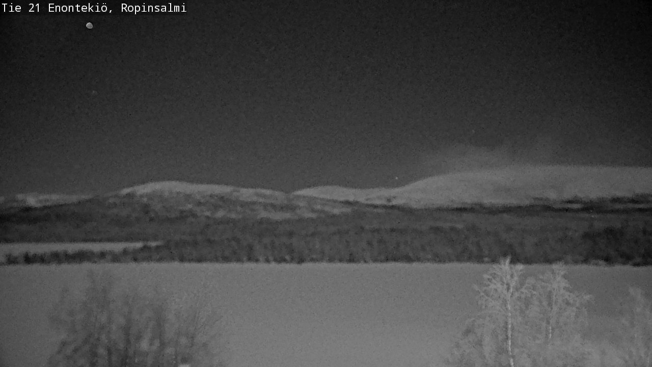 Weather Camera Image Road 21 Enontekiö, Ropinsalmi, Enontekiö, Lappi