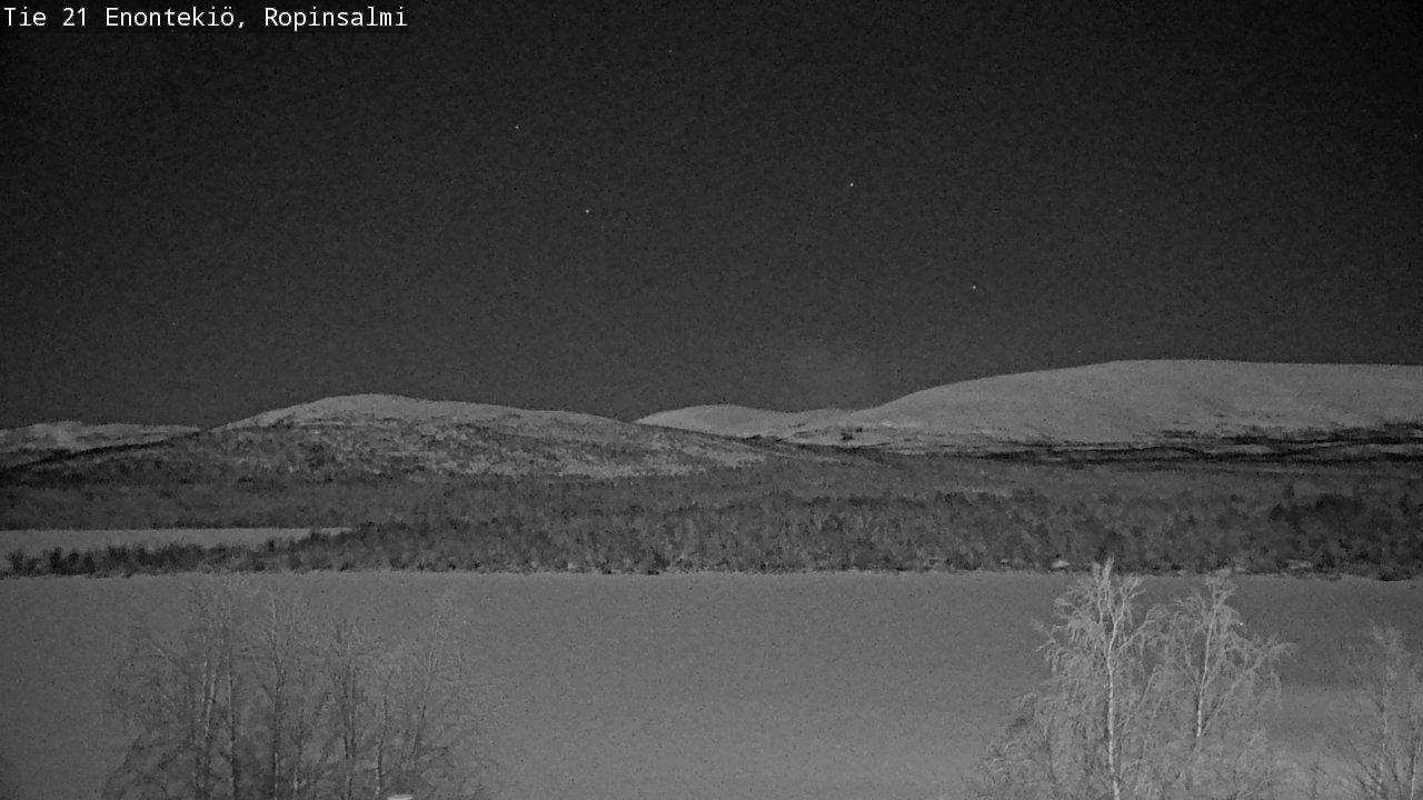 Weather Camera Image Road 21 Enontekiö, Ropinsalmi, Enontekiö, Lappi