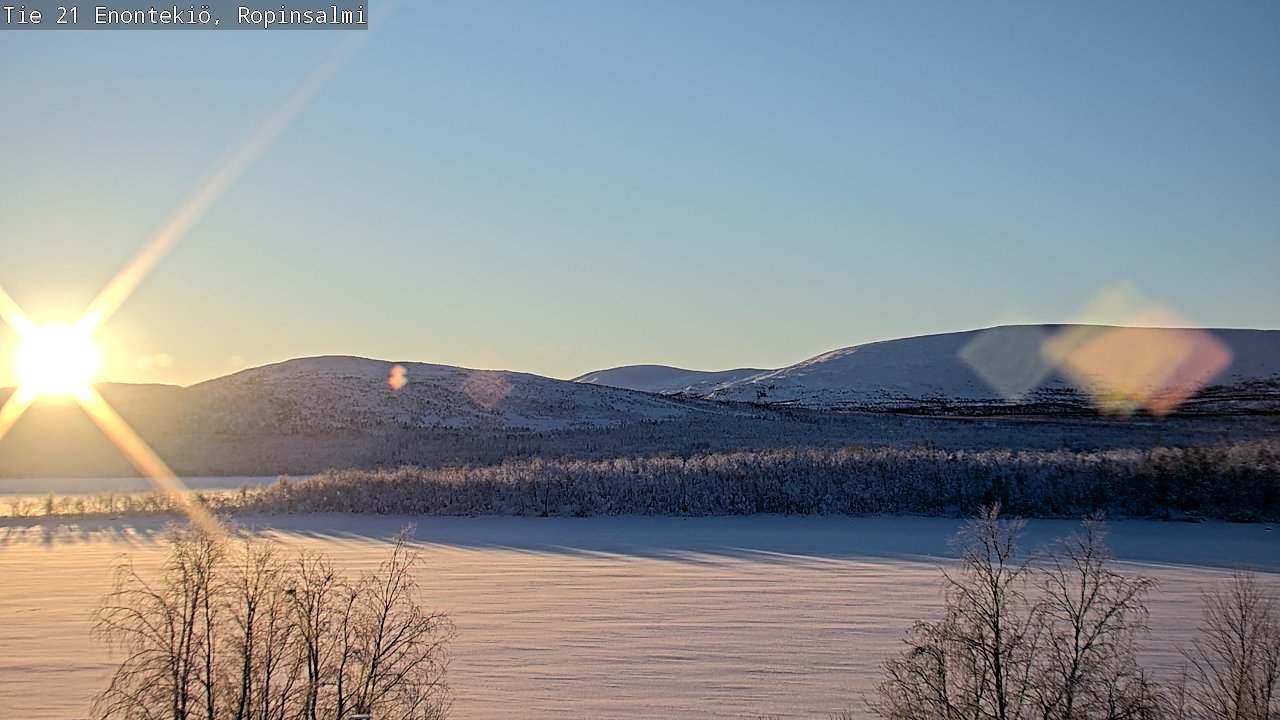 Weather Camera Image Road 21 Enontekiö, Ropinsalmi, Enontekiö, Lappi