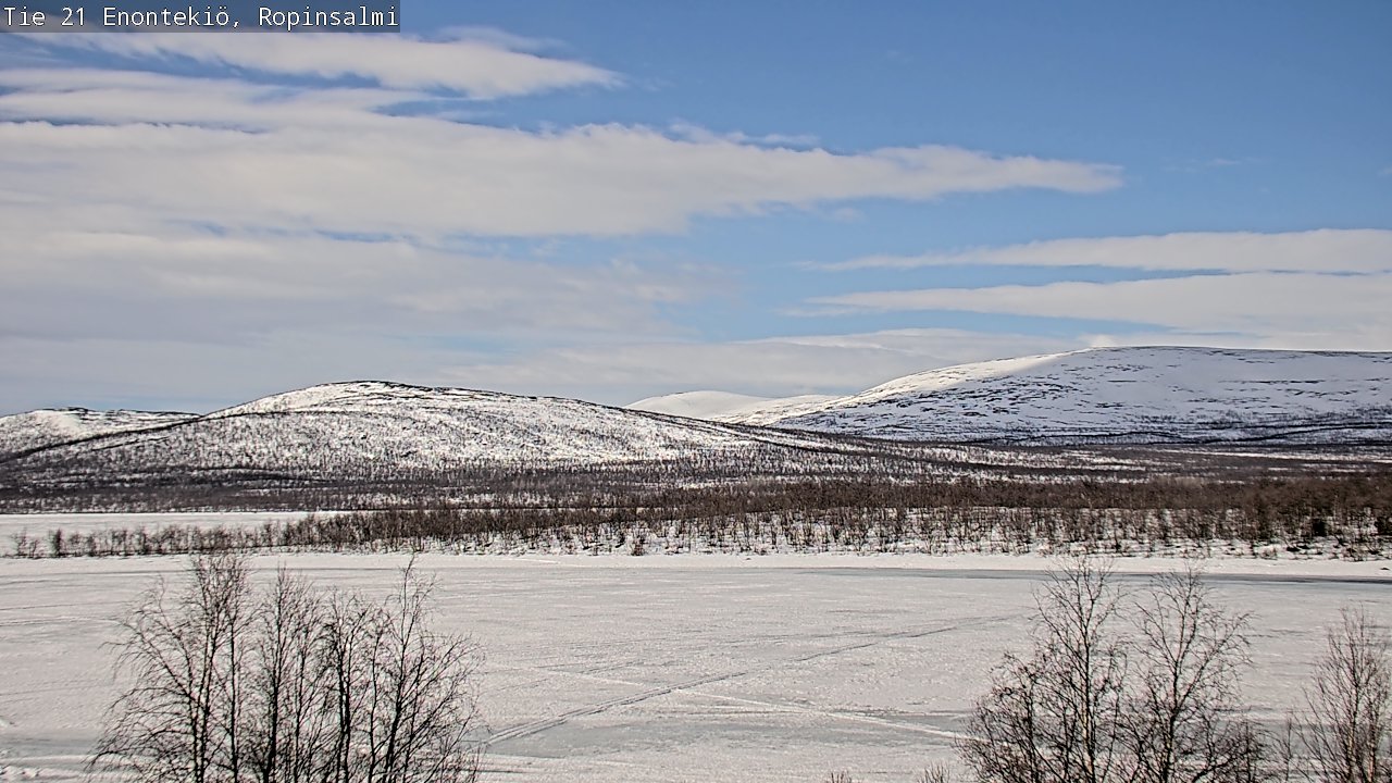 Weather Camera Image Road 21 Enontekiö, Ropinsalmi, Enontekiö, Lappi