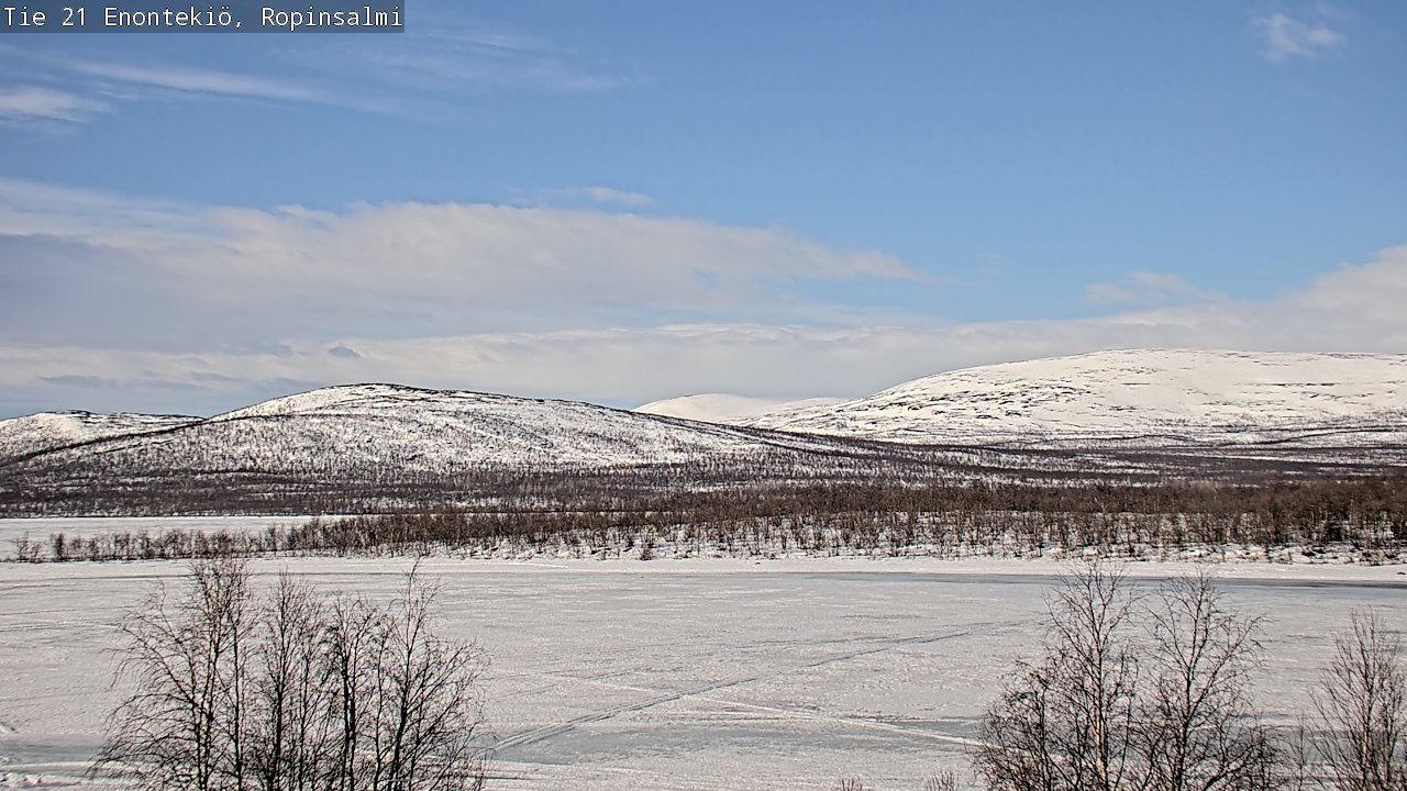 Weather Camera Image Road 21 Enontekiö, Ropinsalmi, Enontekiö, Lappi