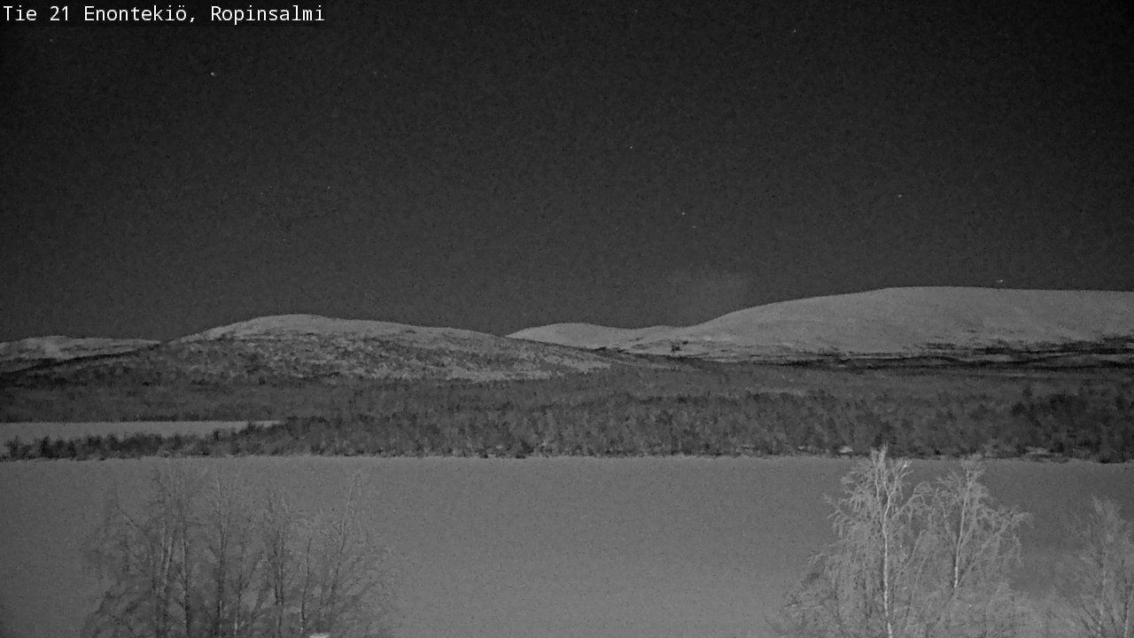 Weather Camera Image Road 21 Enontekiö, Ropinsalmi, Enontekiö, Lappi