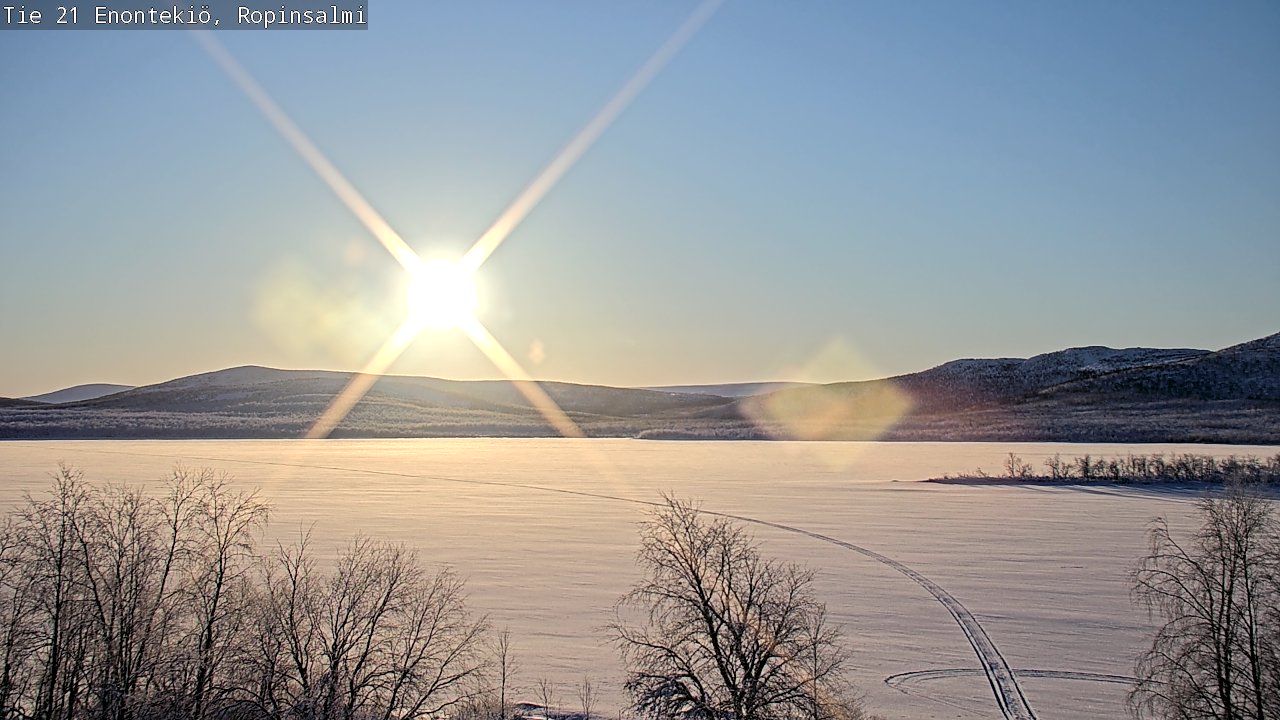 Weather Camera Image Road 21 Enontekiö, Ropinsalmi, Enontekiö, Lappi