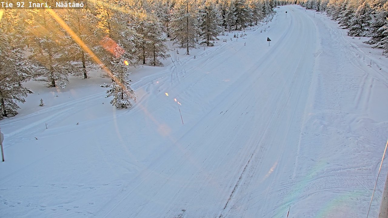 Weather Camera Image Väg 92 Enare, Näätämö, Inari, Lappi