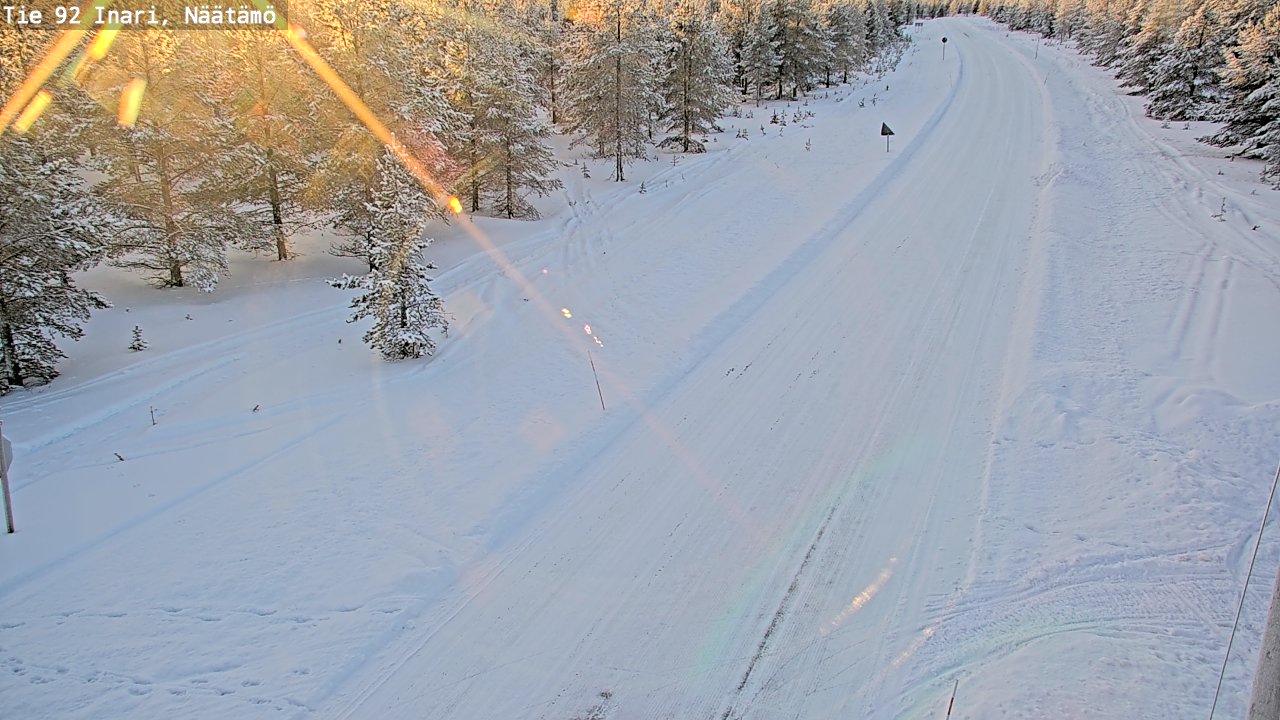Weather Camera Image Väg 92 Enare, Näätämö, Inari, Lappi