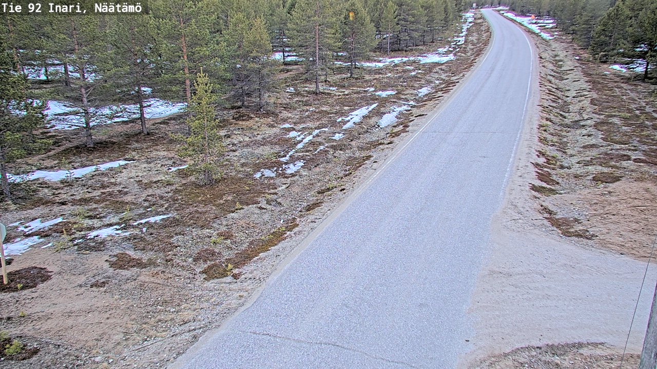 Weather Camera Image Väg 92 Enare, Näätämö, Inari, Lappi
