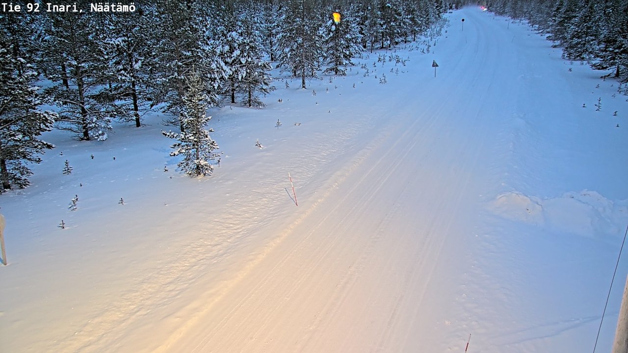 Weather Camera Image Väg 92 Enare, Näätämö, Inari, Lappi