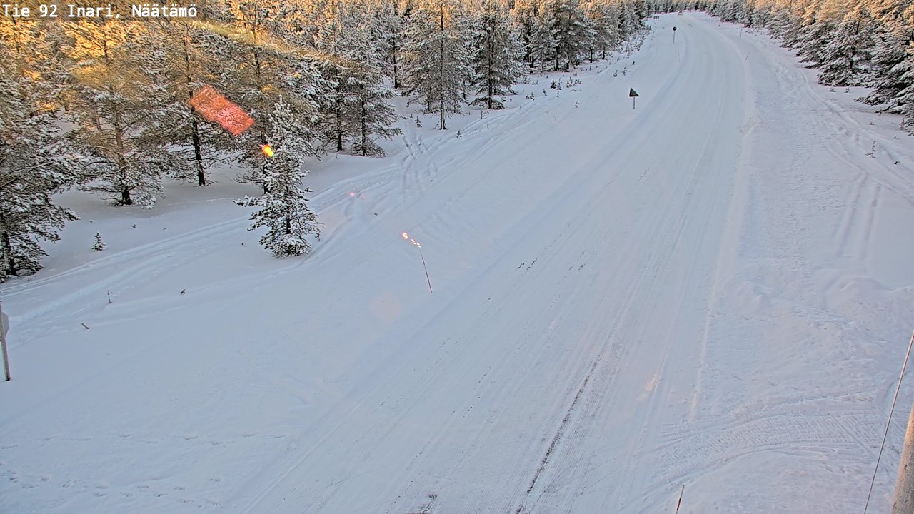 Weather Camera Image Väg 92 Enare, Näätämö, Inari, Lappi