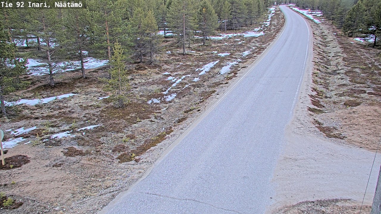 Weather Camera Image Väg 92 Enare, Näätämö, Inari, Lappi