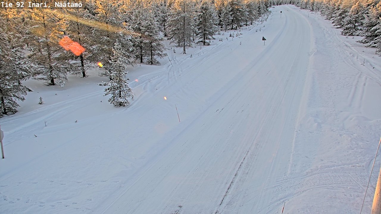 Weather Camera Image Väg 92 Enare, Näätämö, Inari, Lappi