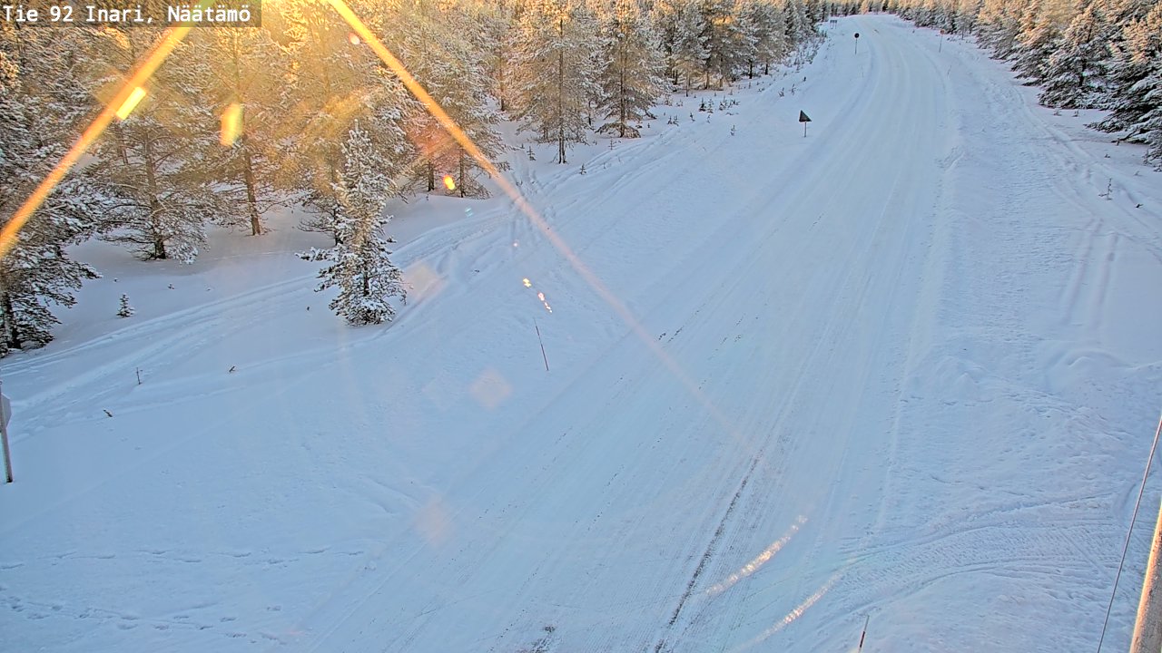 Weather Camera Image Väg 92 Enare, Näätämö, Inari, Lappi