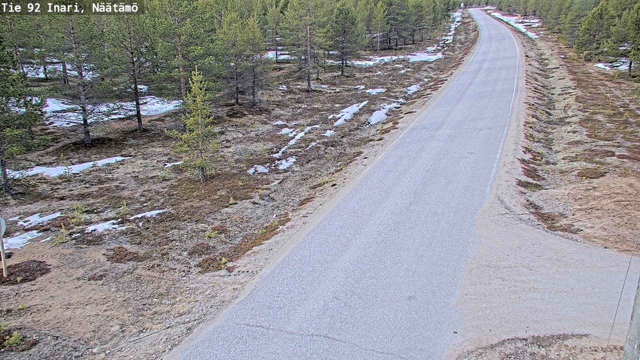 Weather Camera Image Väg 92 Enare, Näätämö, Inari, Lappi
