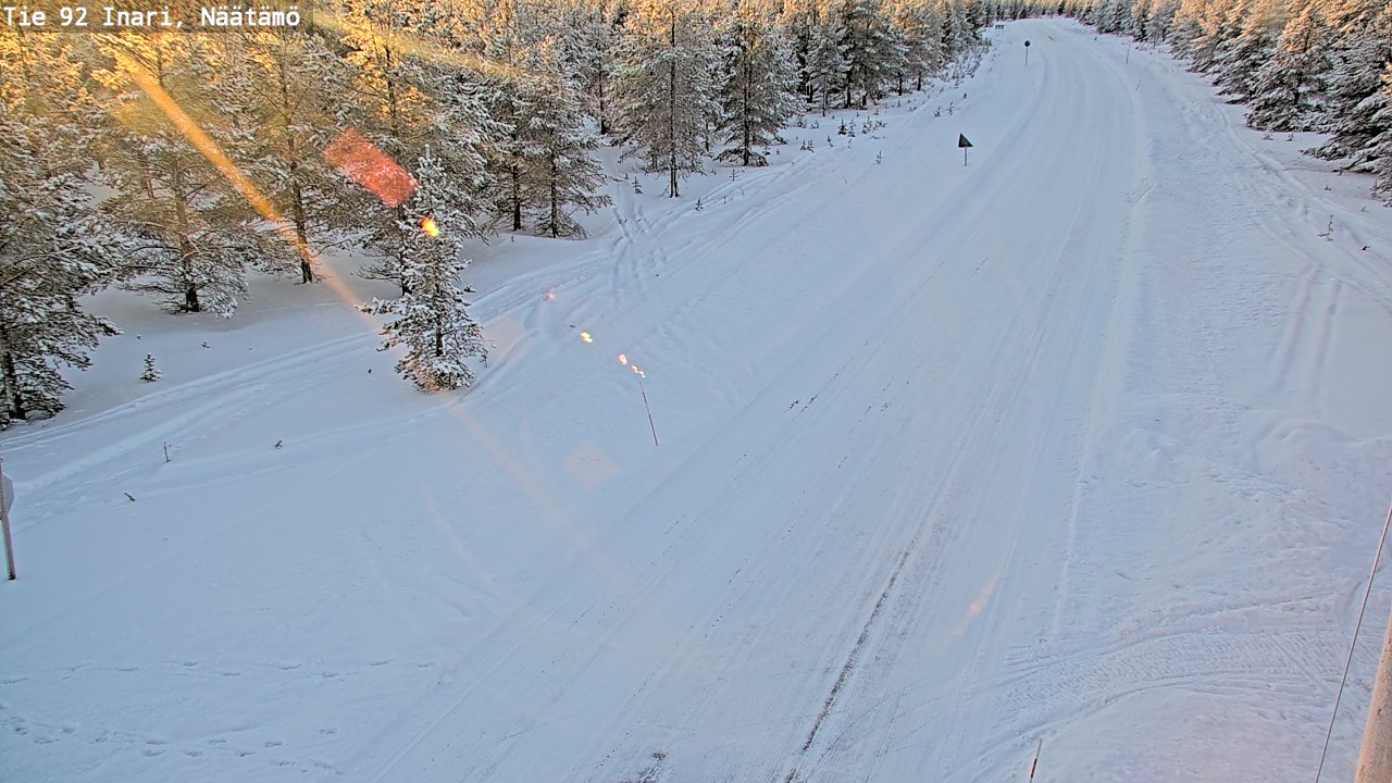 Weather Camera Image Väg 92 Enare, Näätämö, Inari, Lappi