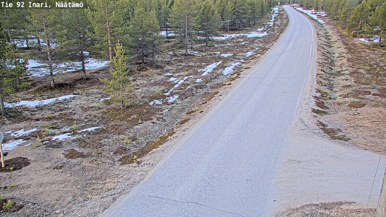 Weather Camera Image Väg 92 Enare, Näätämö, Inari, Lappi