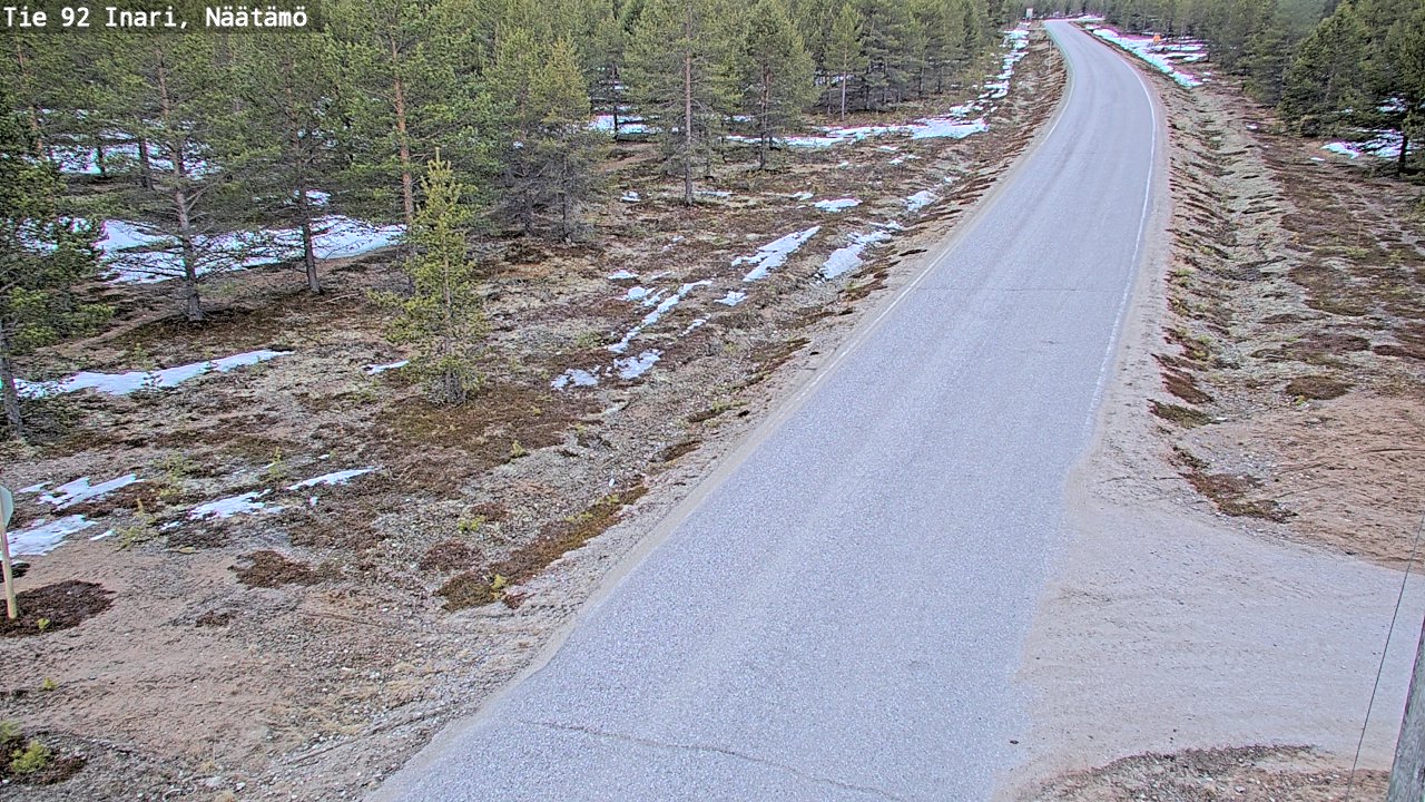 Weather Camera Image Väg 92 Enare, Näätämö, Inari, Lappi