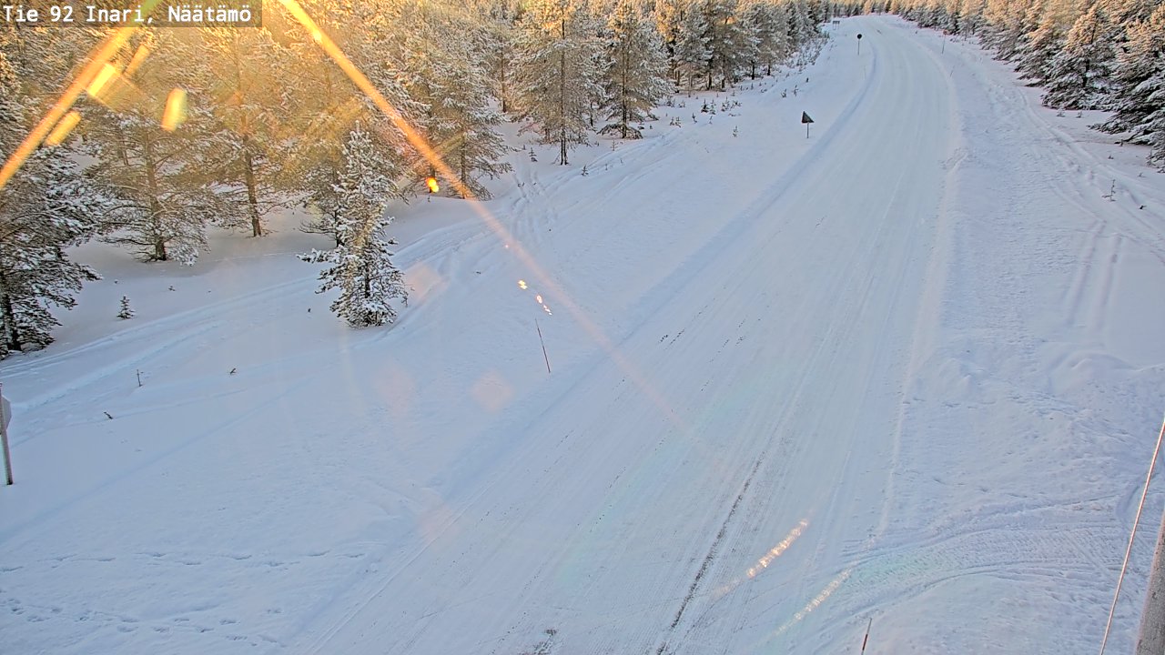 Weather Camera Image Väg 92 Enare, Näätämö, Inari, Lappi