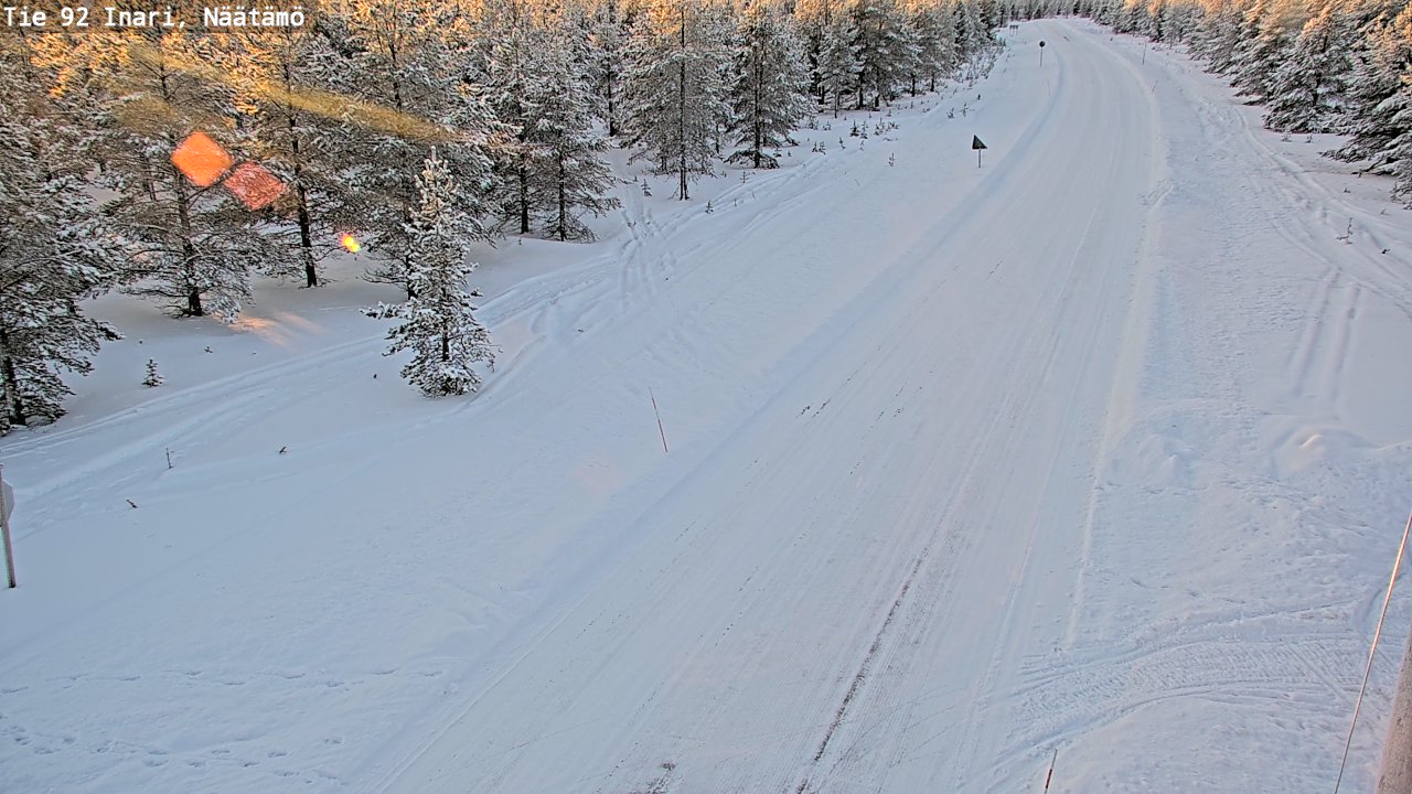 Weather Camera Image Väg 92 Enare, Näätämö, Inari, Lappi
