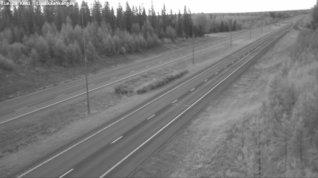 Weather Camera Image Väg 29 Torneå Luukkaankangas, Tornio, Lappi