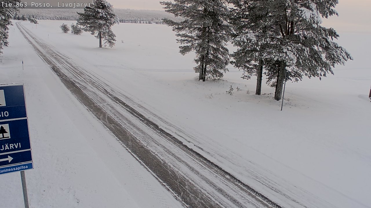 Weather Camera Image Väg 863 Livojärvi, Posio, Lappi