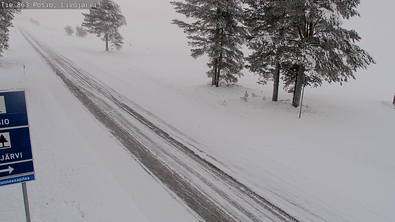 Weather Camera Image Väg 863 Livojärvi, Posio, Lappi