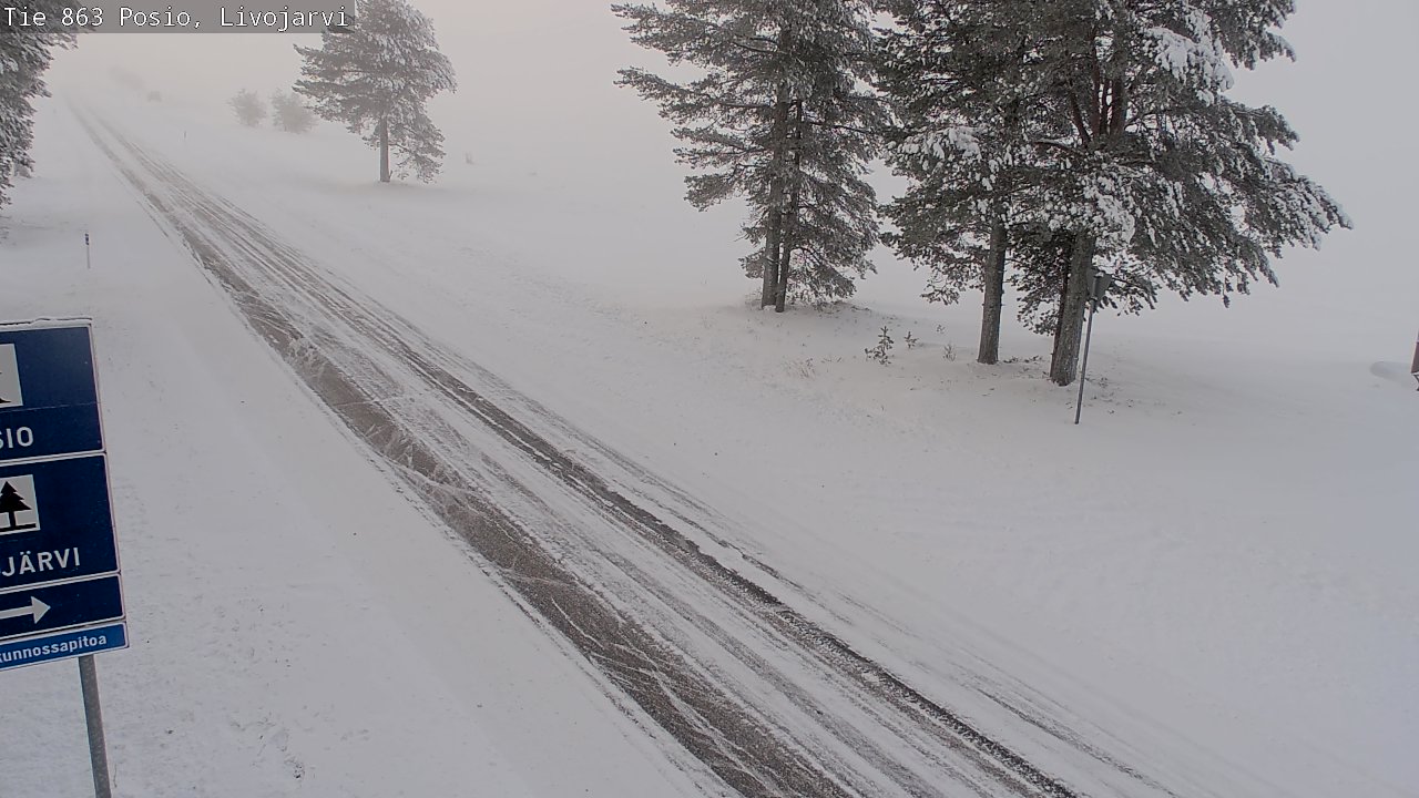 Weather Camera Image Väg 863 Livojärvi, Posio, Lappi