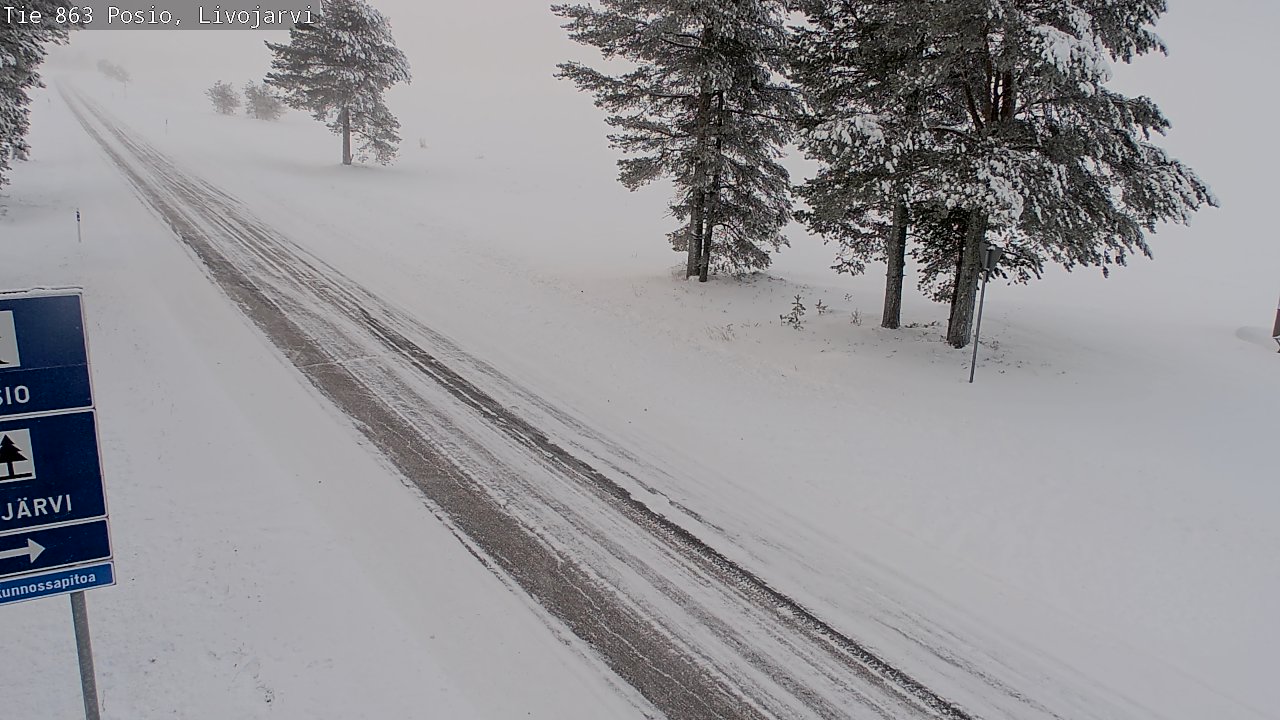Weather Camera Image Väg 863 Livojärvi, Posio, Lappi
