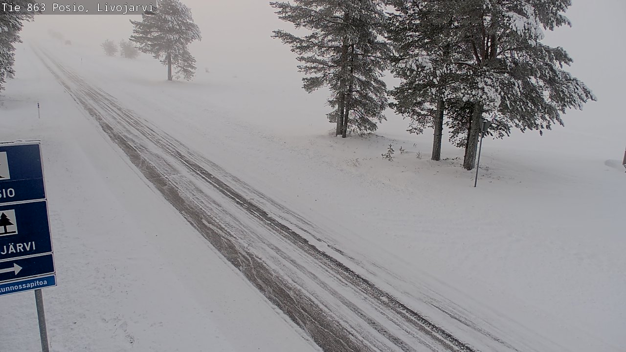 Weather Camera Image Väg 863 Livojärvi, Posio, Lappi
