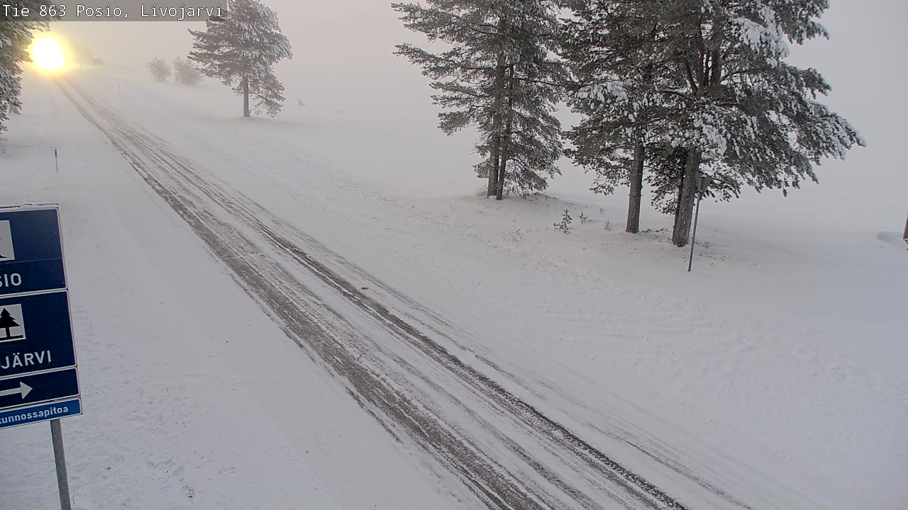 Weather Camera Image Väg 863 Livojärvi, Posio, Lappi