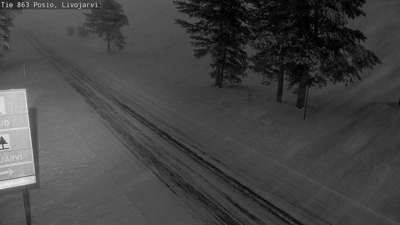 Weather Camera Image Väg 863 Livojärvi, Posio, Lappi