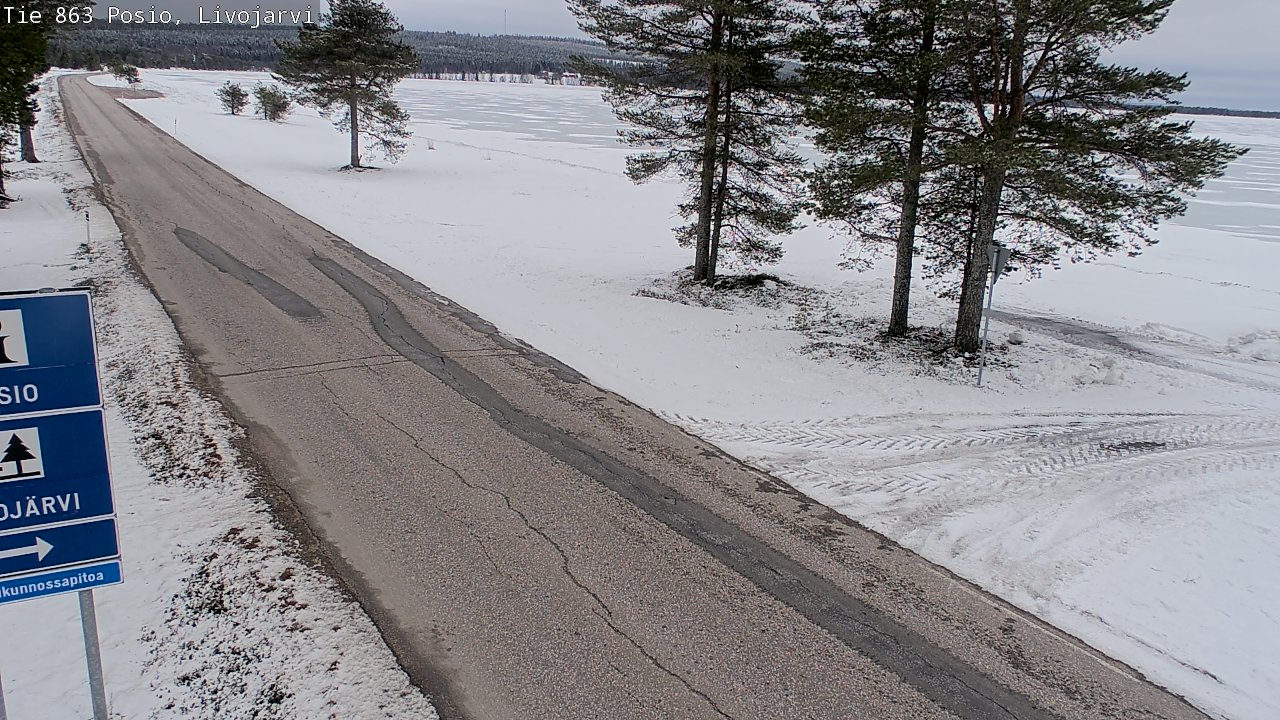 Weather Camera Image Väg 863 Livojärvi, Posio, Lappi