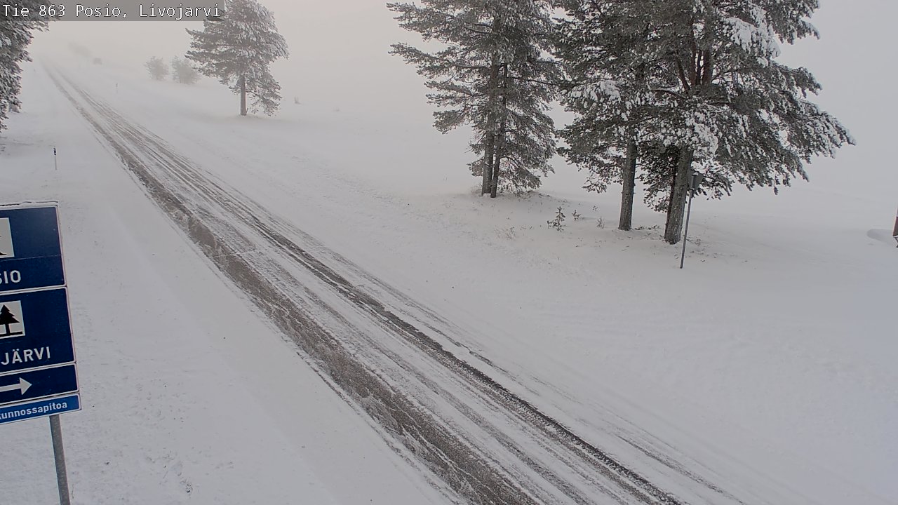 Weather Camera Image Väg 863 Livojärvi, Posio, Lappi