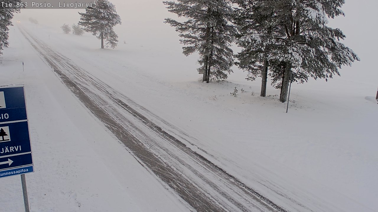 Weather Camera Image Väg 863 Livojärvi, Posio, Lappi