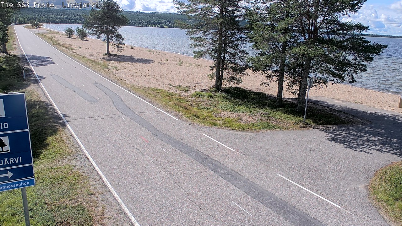 Weather Camera Image Väg 863 Livojärvi, Posio, Lappi